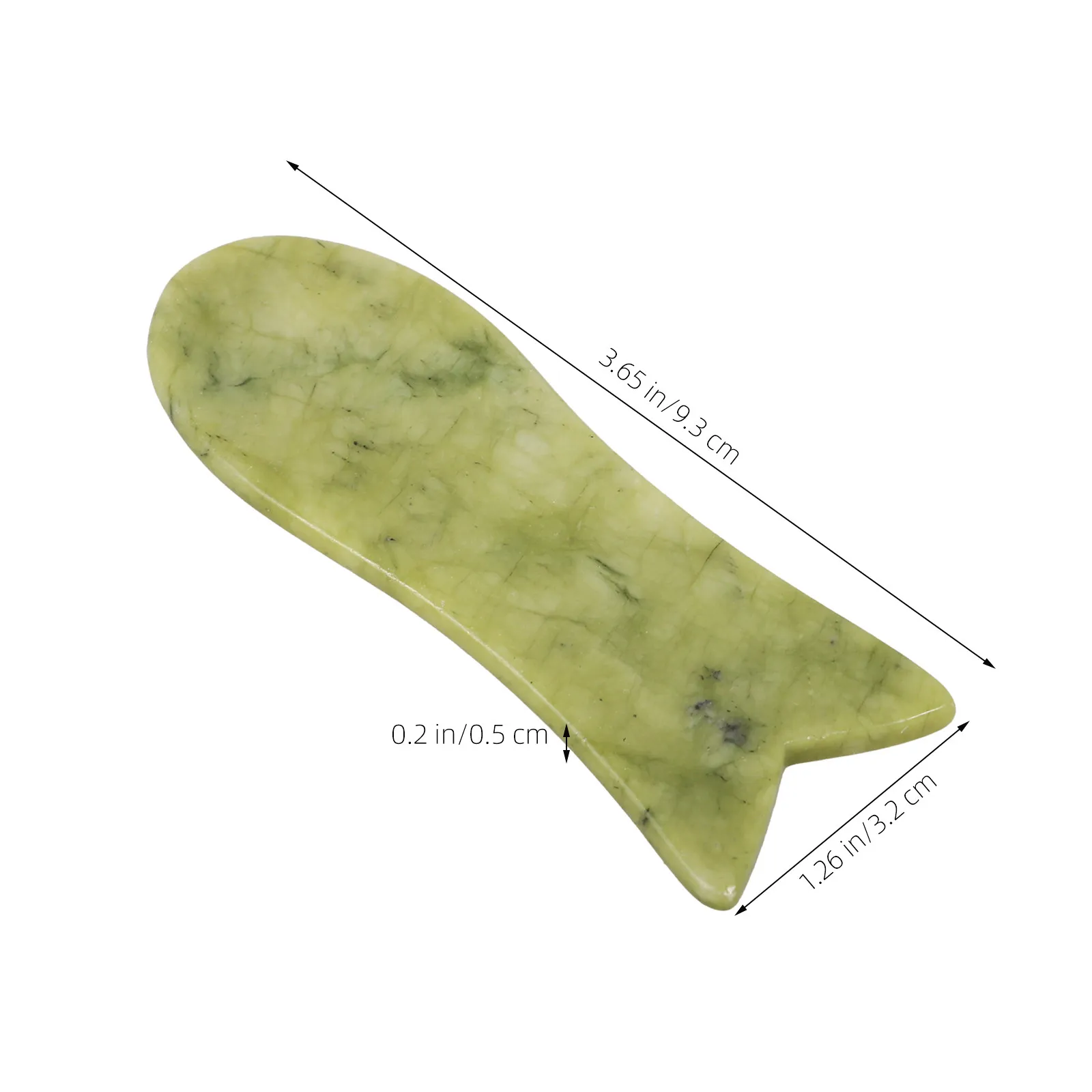 2Pcs Natural Jade Gua Sha Scraping Plate Facial Back Massager Fish Shape Promote Blood Circulation Muscle Relaxation Spa view 4