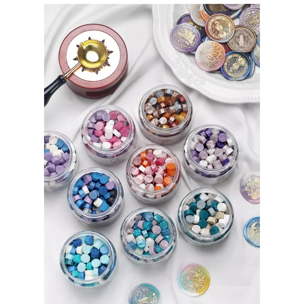 180 unids/bolsa Color sellado colorido sello de cera cuentas Diy para sello para álbum de recortes artesanía regalo invitación de boda