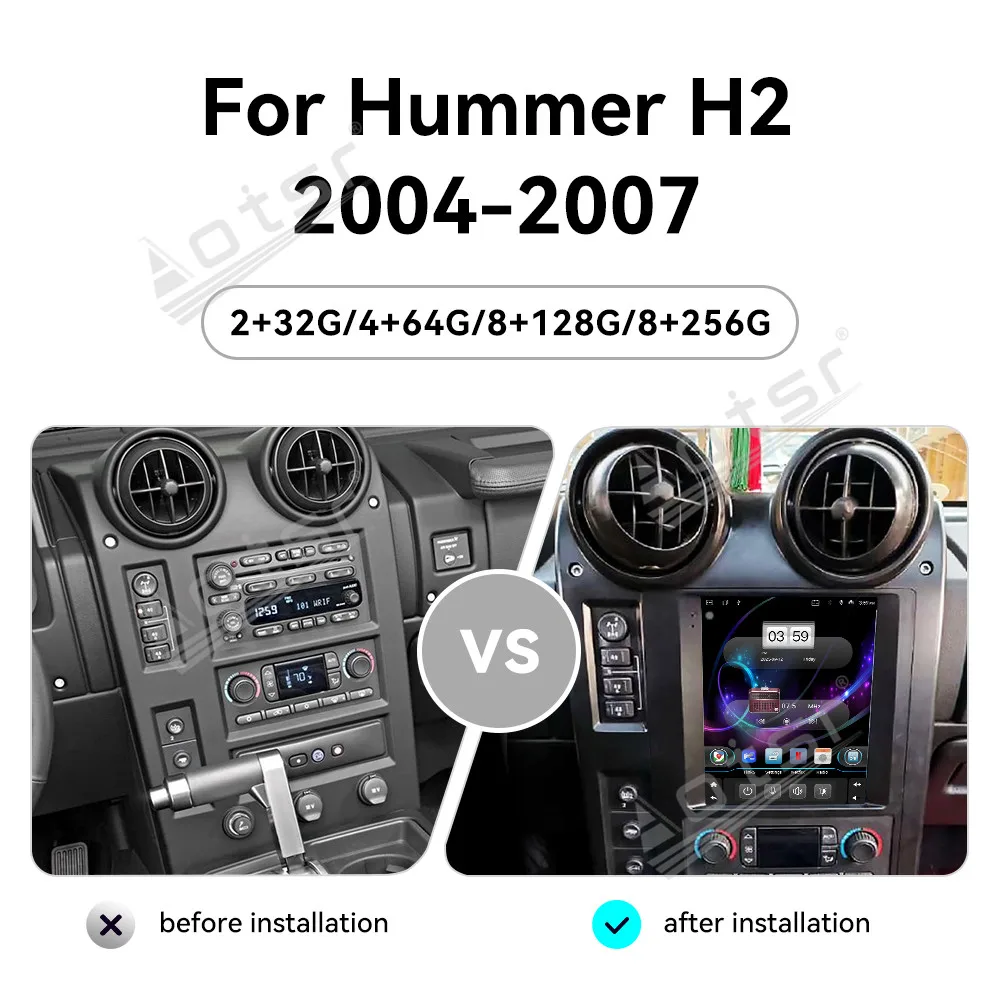 2026,10.4 안드로이드 13 허머 H2,2004-2007용, GPS 내비게이션 카플레이 카 라디오 터치 스크린 MTK 멀티미디어 플레이어 4G 맞춤형