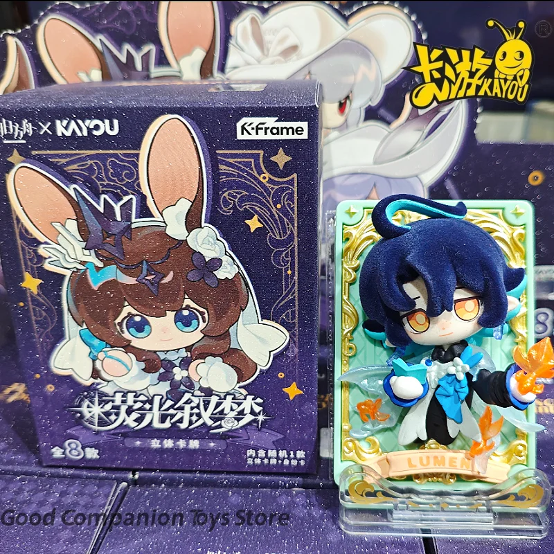 Original KAYOU Arknights Fluorescence Dreams Series 3D-Karten Figuren AMIYA Blind Box Spiel-Peripherieartikel Ornament Deko Seltene Geschenke