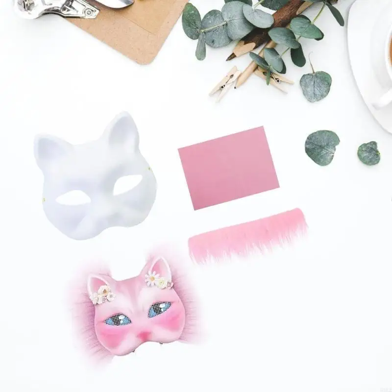 50le NPainted Masquerades 마스크 흰색 페인트 마스크 성인 어린이 Hallowen 용품