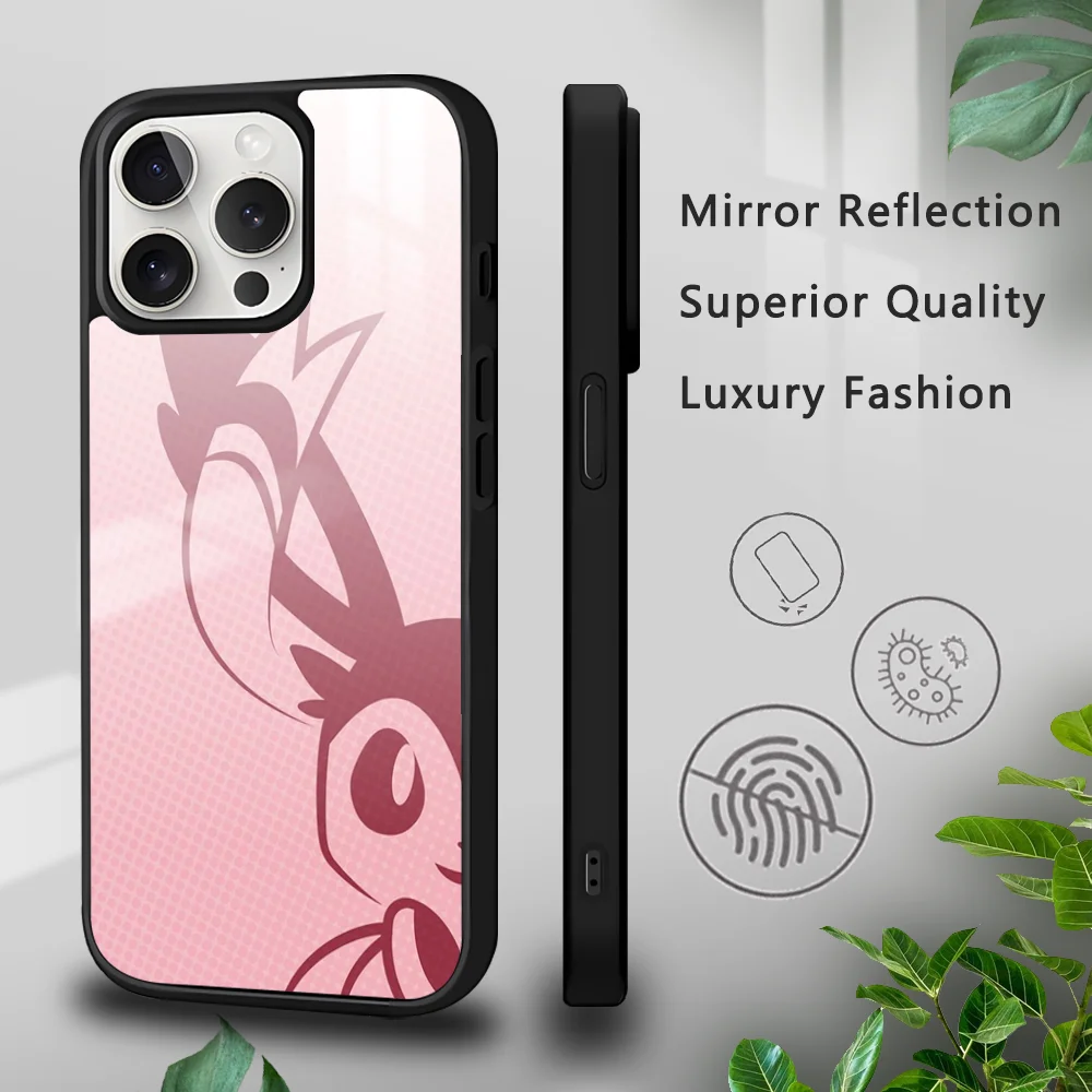 Cute Sylveon Pink Phone Case For iPhone 16 15 14 13 12 11 Pro Xs Max Mini Plus Celulares Hard Funda