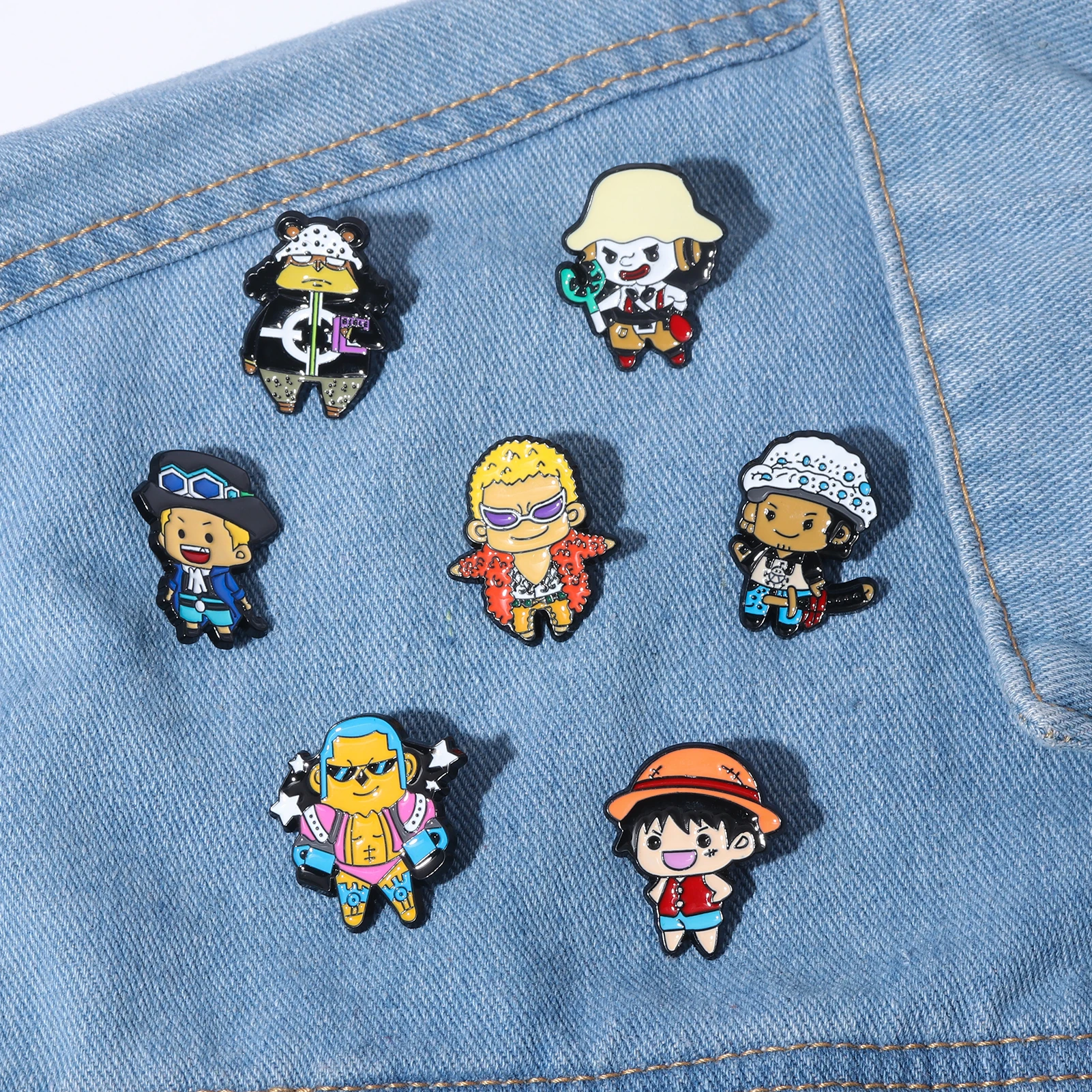 20-Piece One Piece Cartoon Q-Version Character Brooch Set: Monkey D. Luffy Zoro Sanji Brook Pin Badges  Cute Collectible Gift