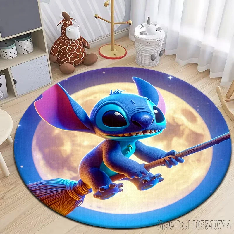 Lilo e Stitch simpatico tappeto rotondo, tappeto carino, camera da letto, soggiorno, tappetino per porta, picnic, anime, decorazione della stanza, tappeto per l'area, tappetini per la casa