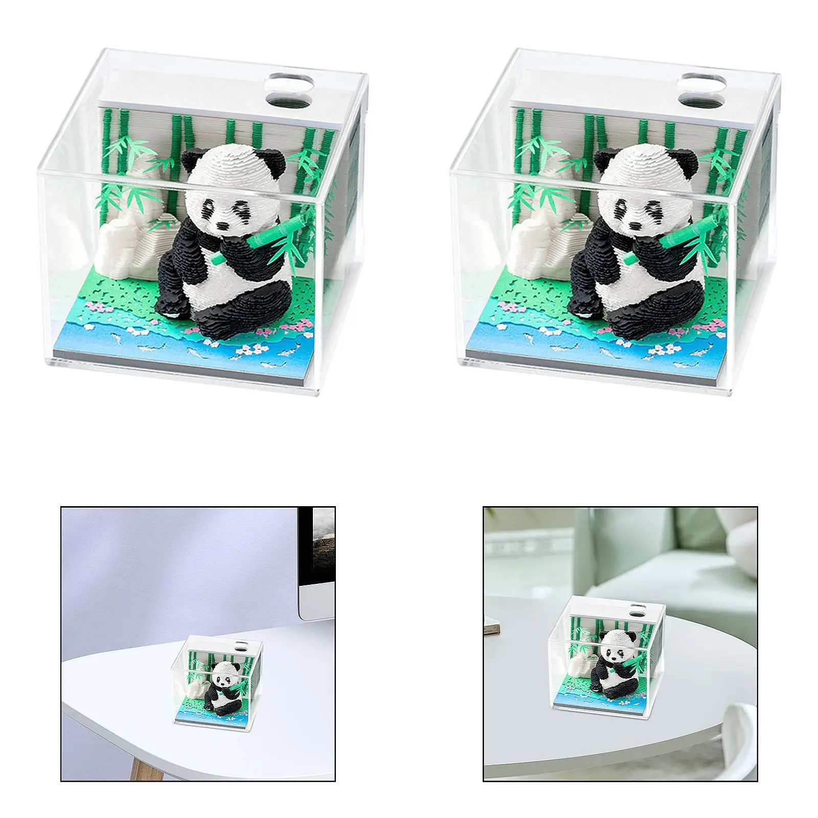 

Time Piece Calendar Panda Shaped Creative 3D Memo Pad for Room Table Office