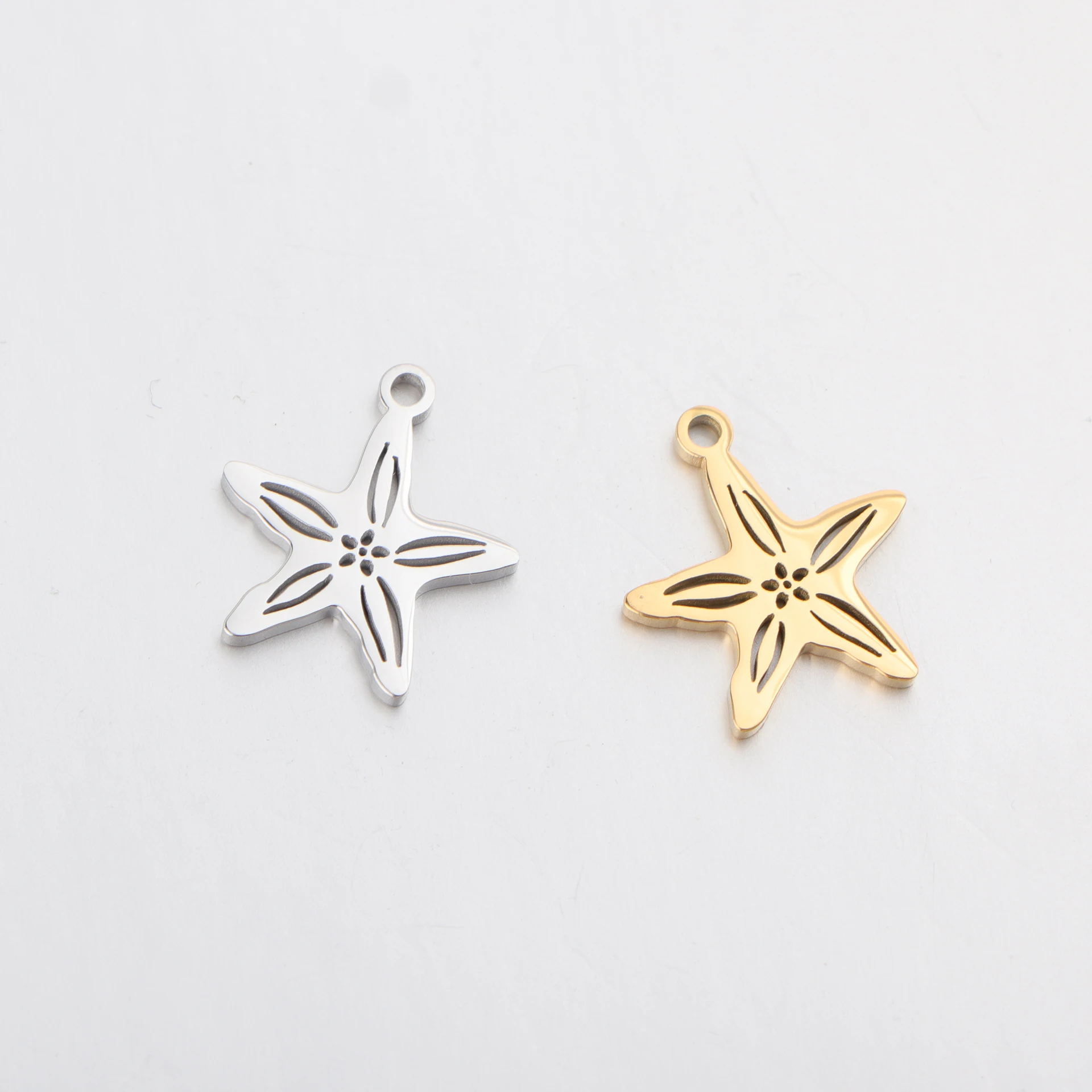 

20pcs/lot Mirror Polished Stainless Steel Starfish Charms Ocean Series Pendant for DIY Jewelry Making Accessories