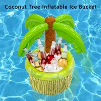 Pvc Inflatable Ice Bucket, Coconut Tree Inflatable Popsicle, Water Beverage Tray, Beer Cup Ice Bucket Suitable For Swimming Pool