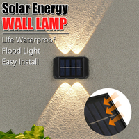 Solar Wall Lamp Outdoor 4/6/8 LED Light Waterproof wall lamp Up and Down Luminous Lighting Balcony Yard Garden Decoration Lights