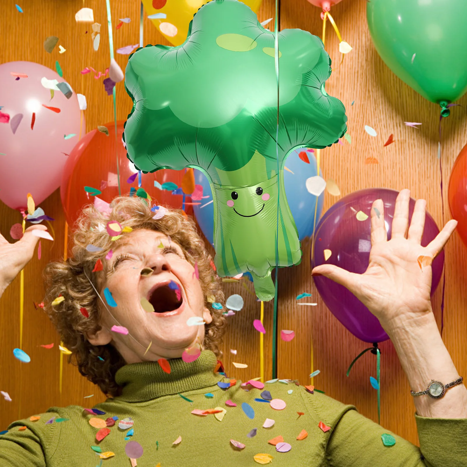 

4Pcs Vegetable Broccoli Foil Balloons Party Decoration Balloons for Wedding Birthday Festival Bridal Shower