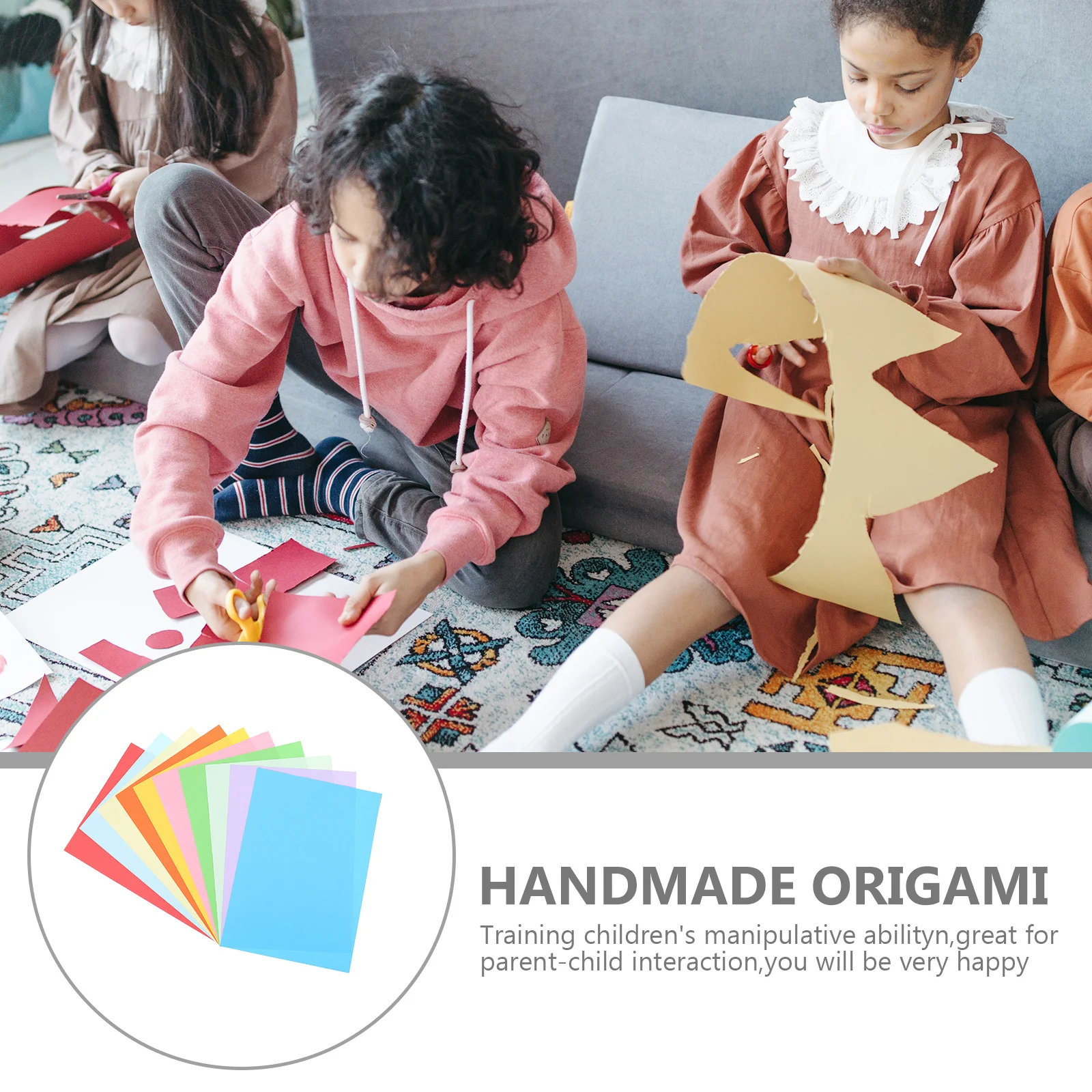 200 قطعة من الورق الملون القابل للطي للأطفال، مشاريع حرفية ذاتية الصنع، تصميم مزدوج الجوانب مثالي لمتعة التفاعل بين الوالدين والطفل #1