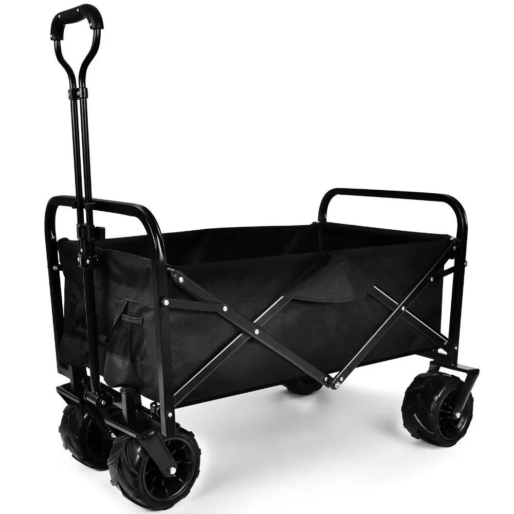 

Collapsible Beach Wagon Portal Folding Camping Cart With Beach Brake Wheels Wagon for Garden Beach Outdoor Freight Free Supplies