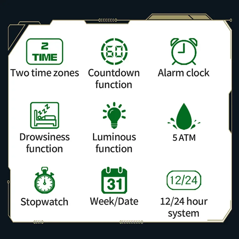 SANDA Electron Watch حزام نايلون شاشة ديجيتال متعددة الوظائف منبه ساعة العد التنازلي مقاوم للماء ساعة رياضية عسكرية للرجال