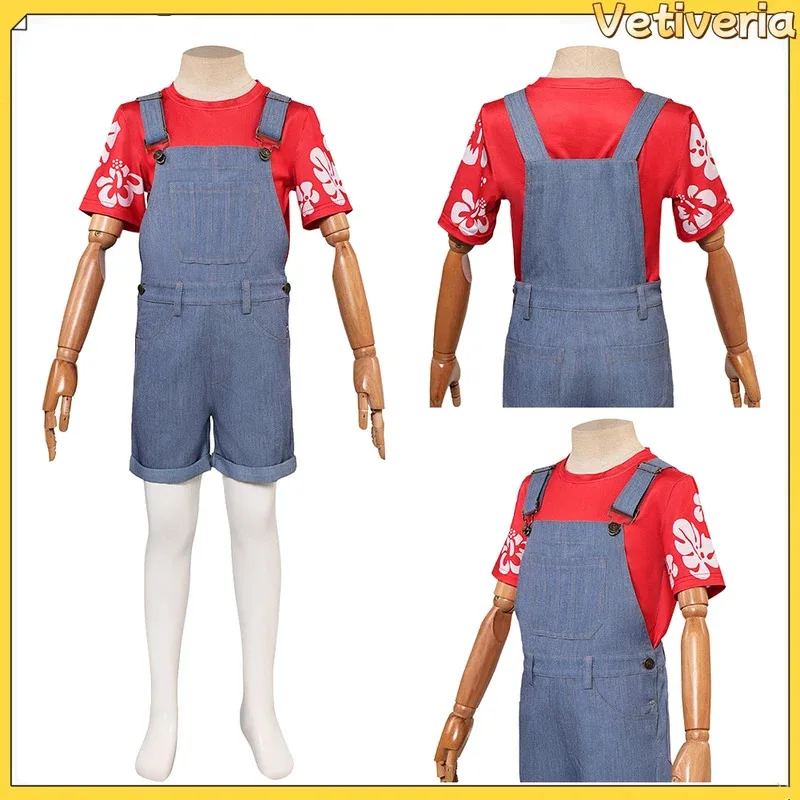 

XT8Cartoon T-shirt Kids Lilo Jumpsuit Cosplay Costume Children Movie Fantasia Halloween Carnival Party Roleplay Disguise SuXT6@!