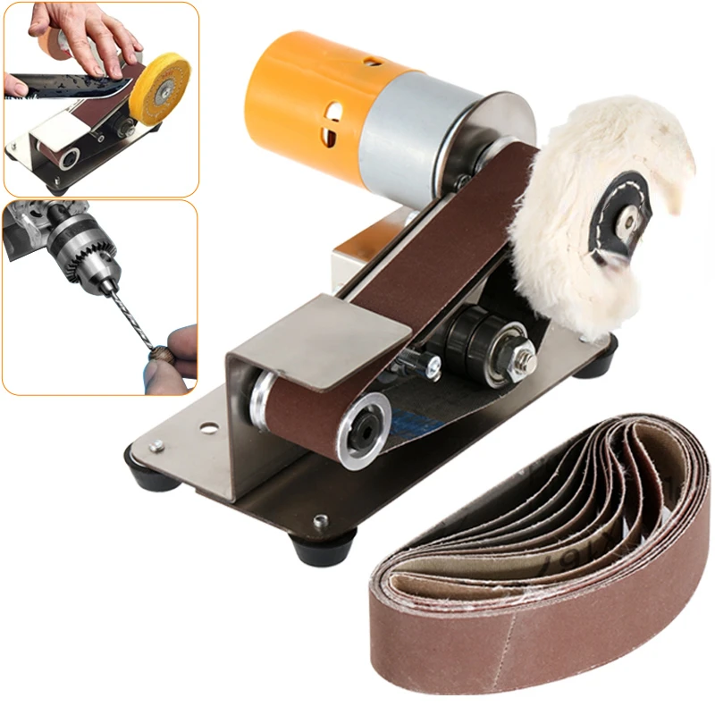 

Electric Belt Sander Machine Multifunctional Knife Sharpener Wood Edges Polishing Grinder Belt Disc Grinder Abrasive Power Tool