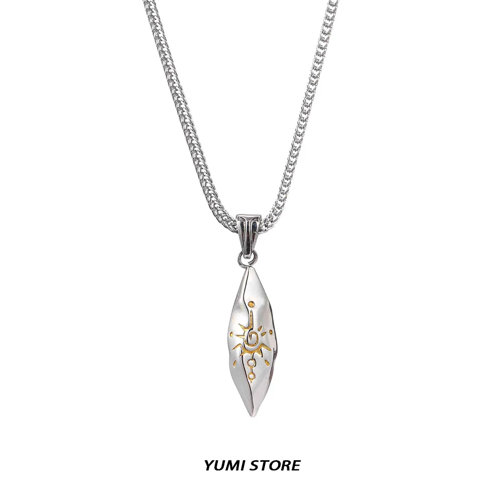 

All Titanium Steel Vintage Wishing Stone Pendant Necklace For Man Woman Clavicle Sweater Chain Luxury Couple Punk Jewelry Gift