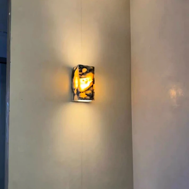 Modern Minimalist Wall Lamp Marble Stone LED Chandelier Home Decor for Living Room Sofa Corner Bedside Corridor Lighting Fixture