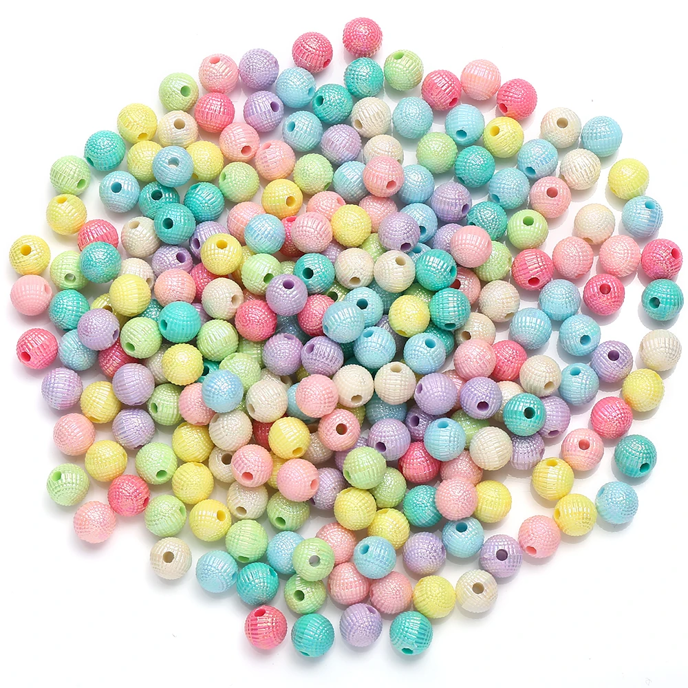 50/100 Stück 8mm 10mm Gemischte Pastell-Acrylperlen Aurora Bonbonfarben Runde Zwischenperlen für DIY Schmuckherstellung Armband Halskette – Detail 6