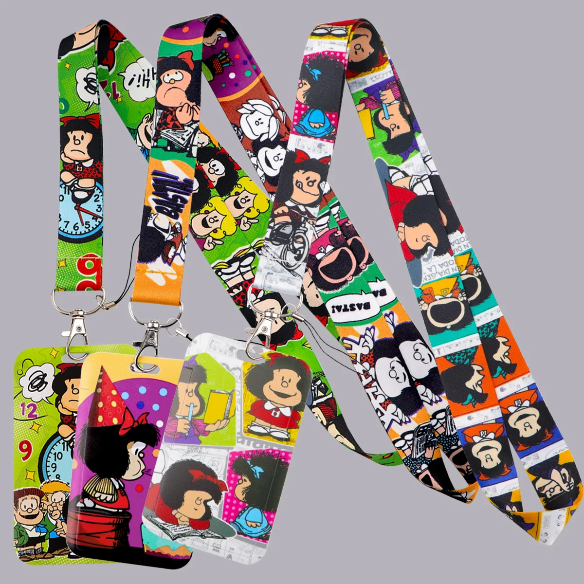Anime Cartoon Girl Credential Holder Neck Strap Keychain Lanyard Credit Card Holders DIY Hanging Rope Keyring Accessories Gifts
