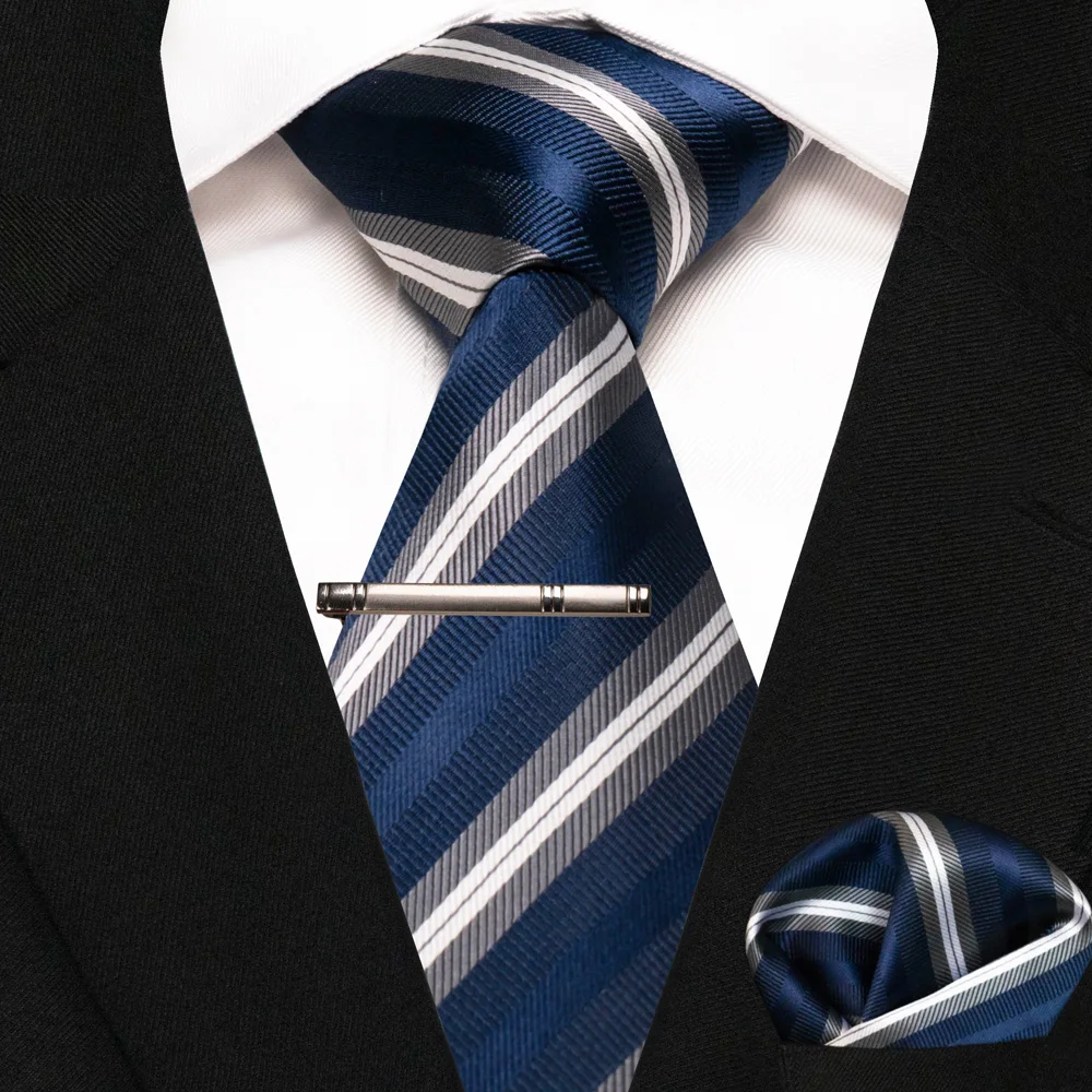 Grün Schwarz Plaid Streifen Krawatte für Männer Mode Seide Hochzeit Krawatte Einstecktuch Manschettenknopf Set Geschenk Herren Krawatte Business Party Zubehör – Detail 31