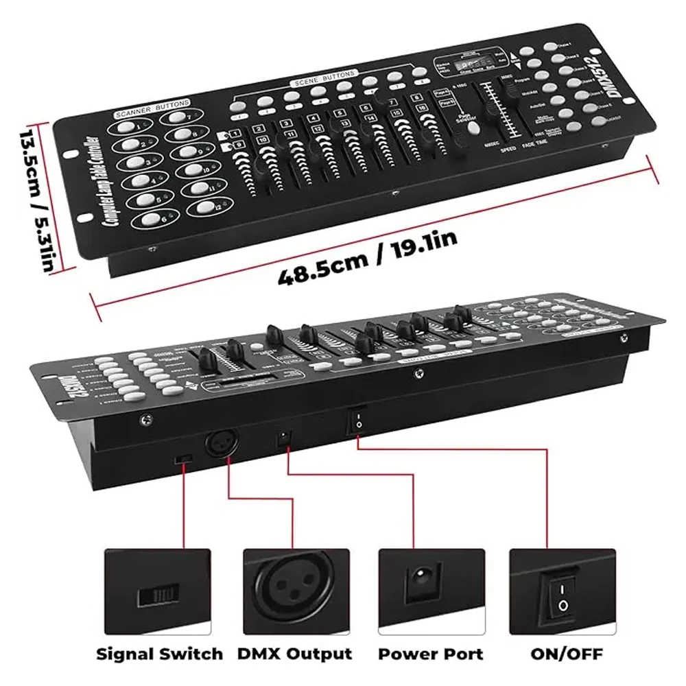 DMX 512 Controller 192-Kanal DMX Konsole Bühne Licht Konsole Für Party DJ Disco Lichter Zeigen Nachtclub Bühne Ausrüstung – Detail 3
