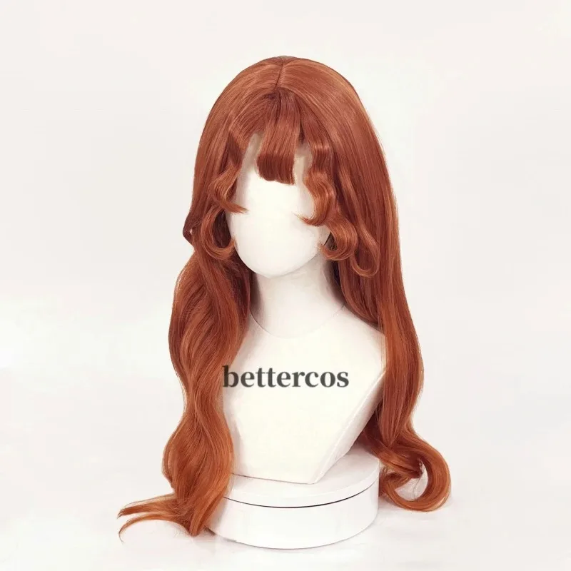 NewLittle Girl Eurydice Identity V 70cm 긴 곱슬 갈색 애니메이션 코스프레 가발 내열성 합성 가발sc;5,v'8.d;