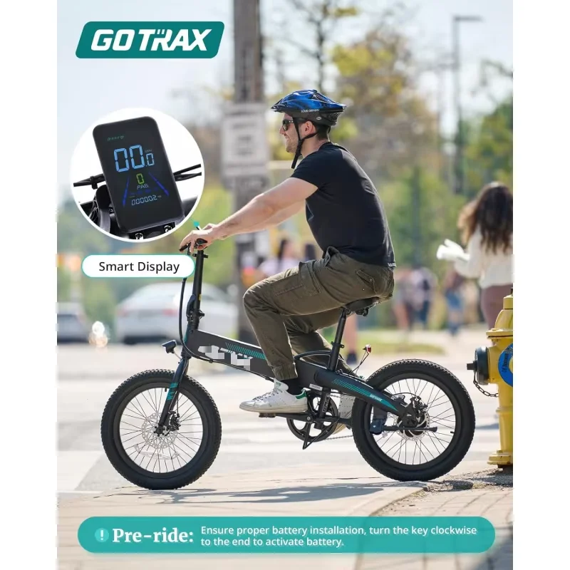 دراجة QGotrax مقاس 20 بوصة قابلة للطي مع بطارية 40 ميل (Pedal Assist1) بواسطة بطارية 48 فولت، طاقة 20 ميجا في الساعة بقدرة 500 وات، دراجة كهربائية للبالغين