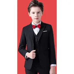 Spring Big Boys Top Quality Plaid Wedding Suit Teenager Kid Formal Tuxedo Bowtie Dress Children Blazer Party Performance Costume