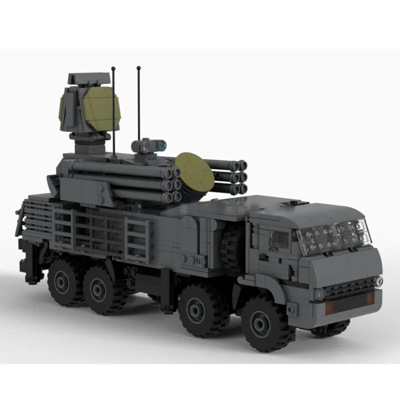 MOC-234777 Novo modelo de bloco de construção de caminhão tanque militar urbano, 1232 peças, presente de brinquedo de aniversário e natal para meninos e crianças