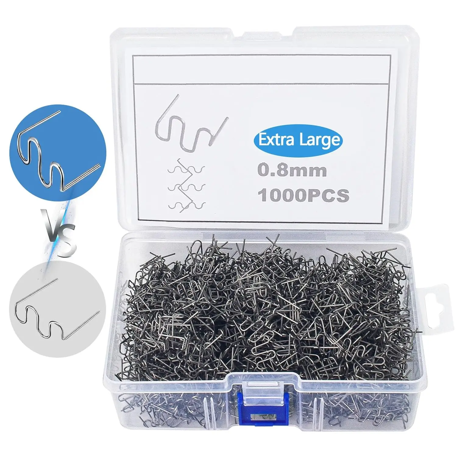 1000Pcs Boxed Car Bumper Repair Machine Plastic Welding Nails, Mending Nails, Welding Wire, Planting Nails with Plastic Box