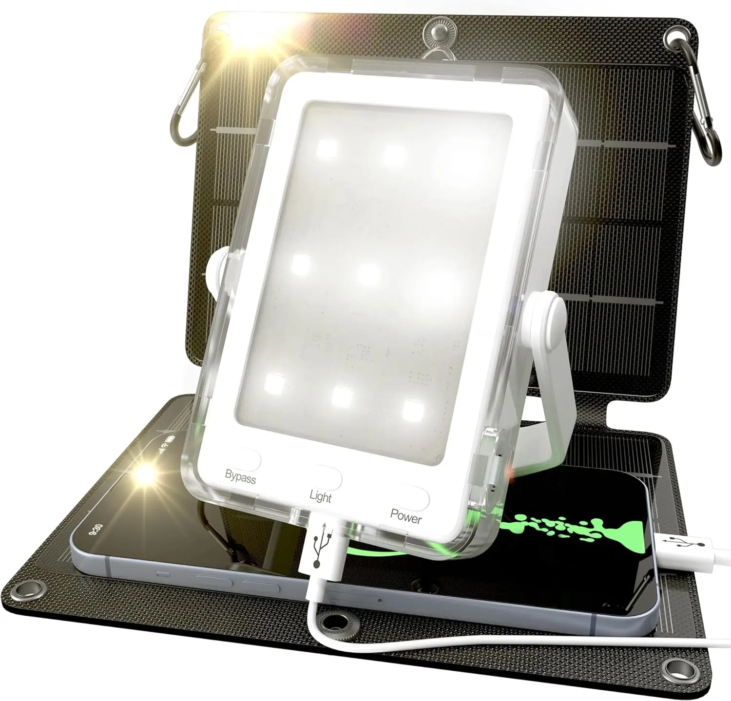 

3-in-1 Solar Survival Kit with 5000mAh Power Bank, Flashlight & 7W Solar Panel for Camping and Emergencies