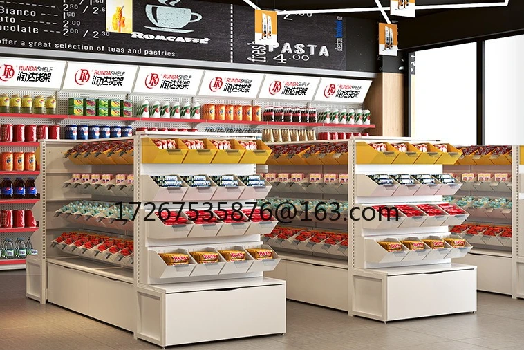 

Snack Shelves Display Shelves, Bread Biscuits Candy Bulk Food Display Shelves, Boutique Supermarkets