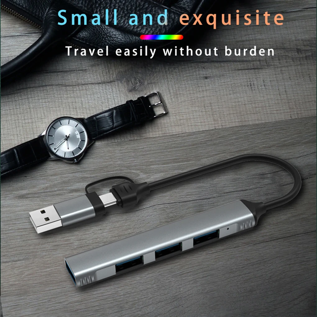 4 In 1 Type-C Hub Dubbel-Hoofd Dockingstation Mobiele Telefoons Laptops Data Transfer Kabel Splitter Adapter Apparatuur