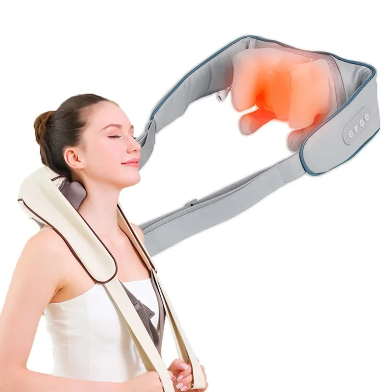 

Hot Compress Kneading Shiatsu Massage Shawl Neck Chiropractic Massager for Shoulder Relax Trapezius Massager