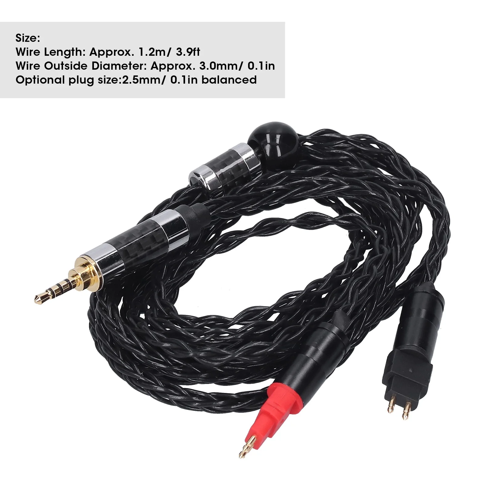 Aux Cord for Sennheiser HD600 Double Needle 8  Balanced OCC Silver Plated Audio Cable for Sennheiser HD600 HD580
