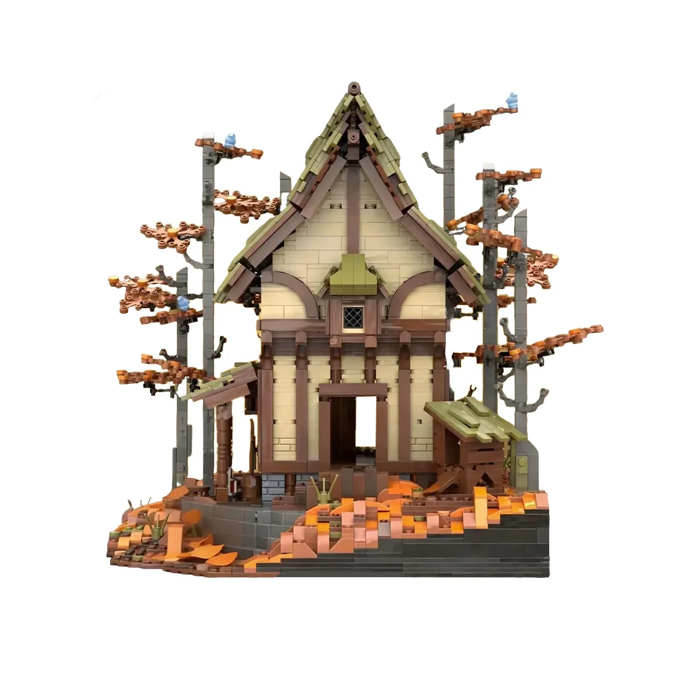 

Gobricks MOC Medieval House Building Blocks Model Medieval House Architecture Bricks Assemble Toys Kids DIY Birthday Gifts