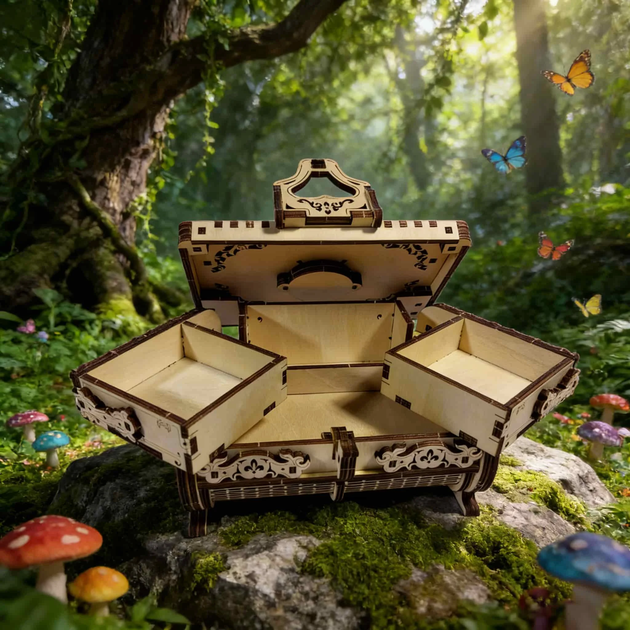 โมเดลกล่องดนตรีไม้ 3 มิติ: ของขวัญวันหยุดที่สมบูรณ์แบบสำหรับวันฮาโลวีน คริสต์มาส และวันเกิด