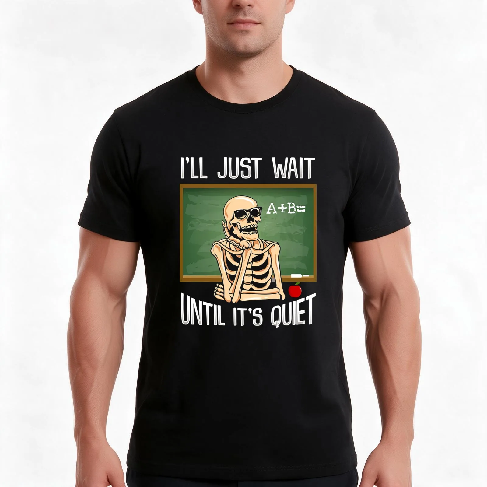 I’ll Just Wait Until It's Quiet T-Shirt, Summer Casual Cotton Tee, Oversized Streetwear Tops, Vintage Graphic Print, 100% Cotton
