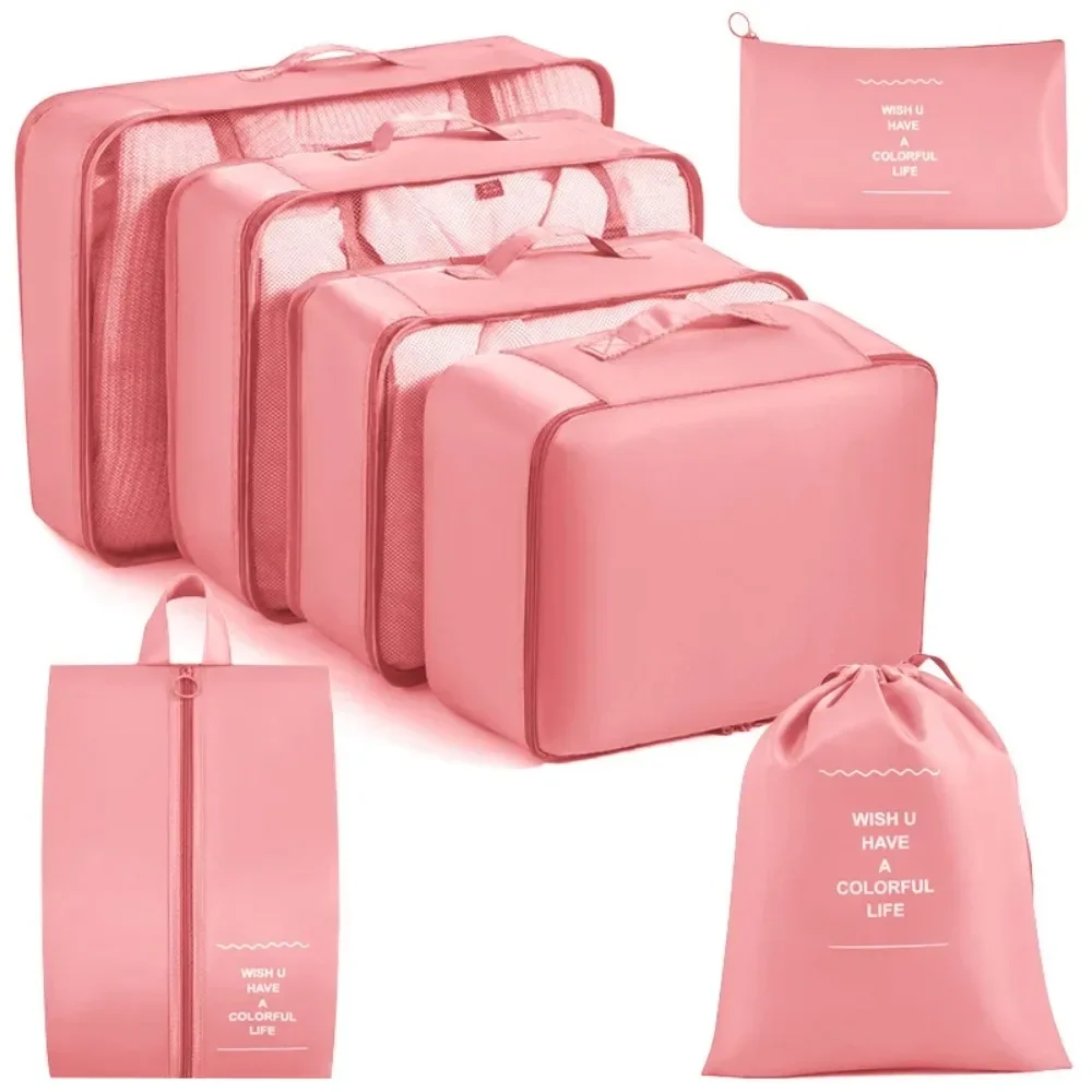 6 Pcs Travel Organizer Storage Bags Suitcase Packing Cubes Set Cases Portable Luggage Clothes Shoe Tidy Pouch Folding