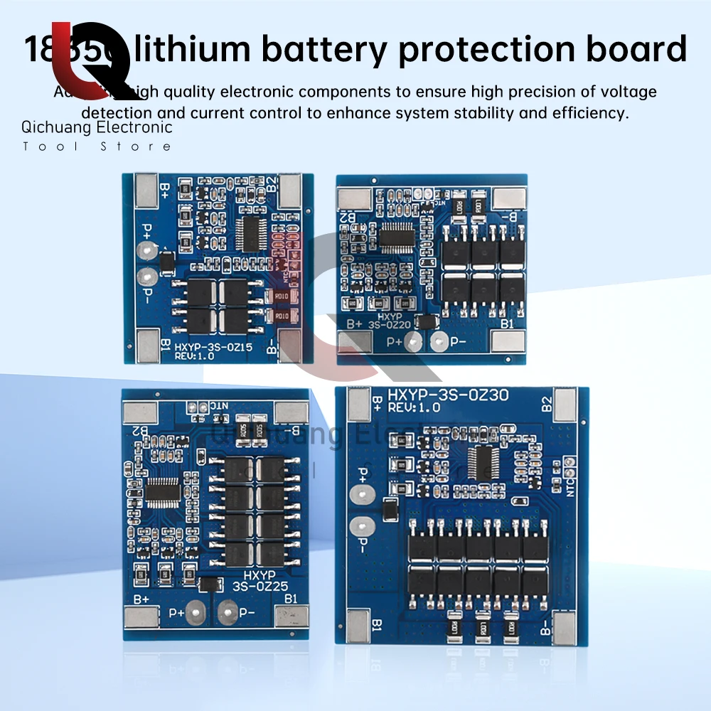 3S 12V 15A/20A/25A/30A BMS 18650 Lithium Battery Protection Board 11.1V 12.6V Anti-overcharge With Balance Temperature Control