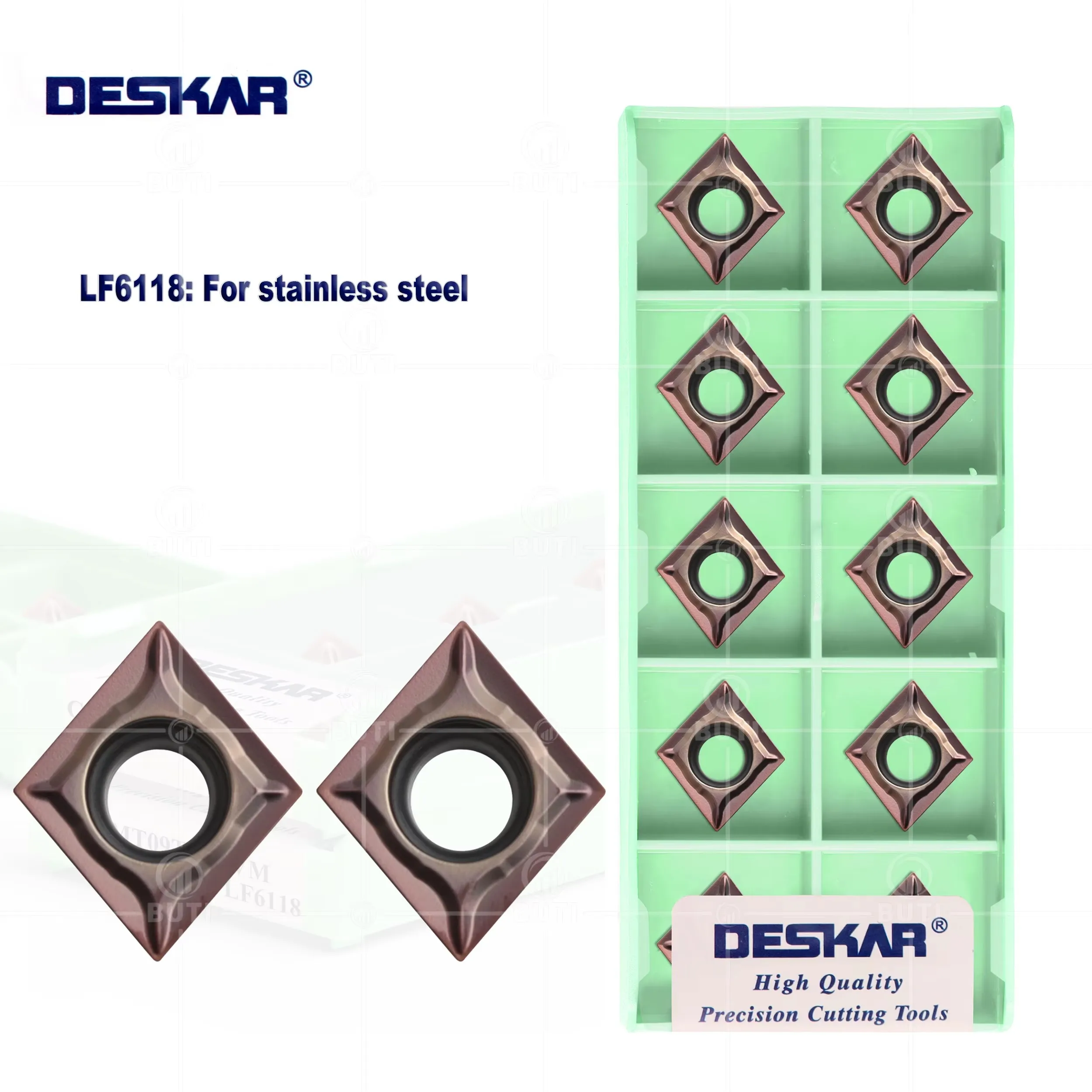 DESKAR 100% Original Cutting Tools CCMT09T302-VM LF6118 CNC Lathe Carbide Inserts High Quality Inner Hole Rhombic Turning Blade