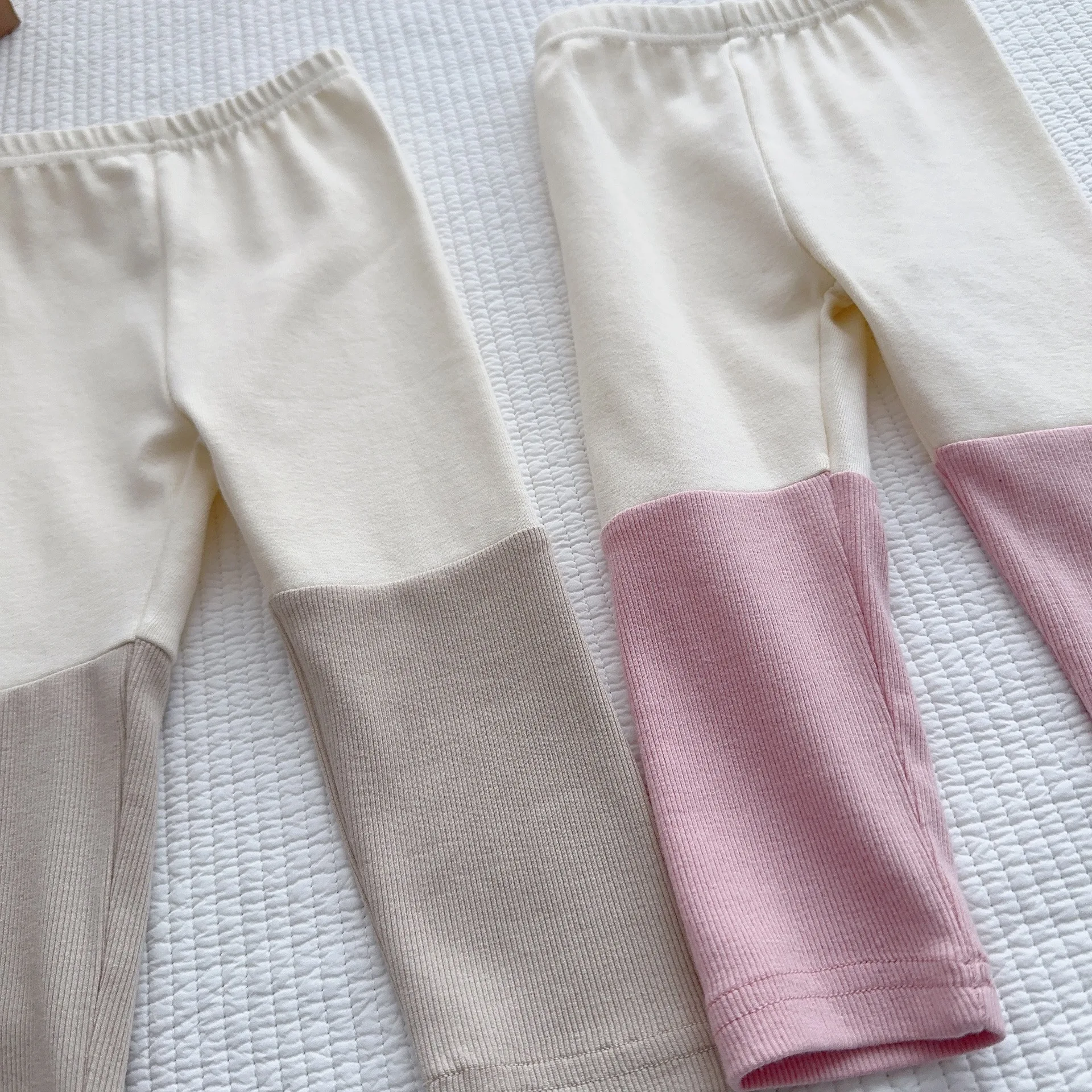 2024 Spring New Baby Cotton Leggings Infant Girl Patchwork Tights Toddler Stretch Pants Children Casual Versatile Trousers 0-3T