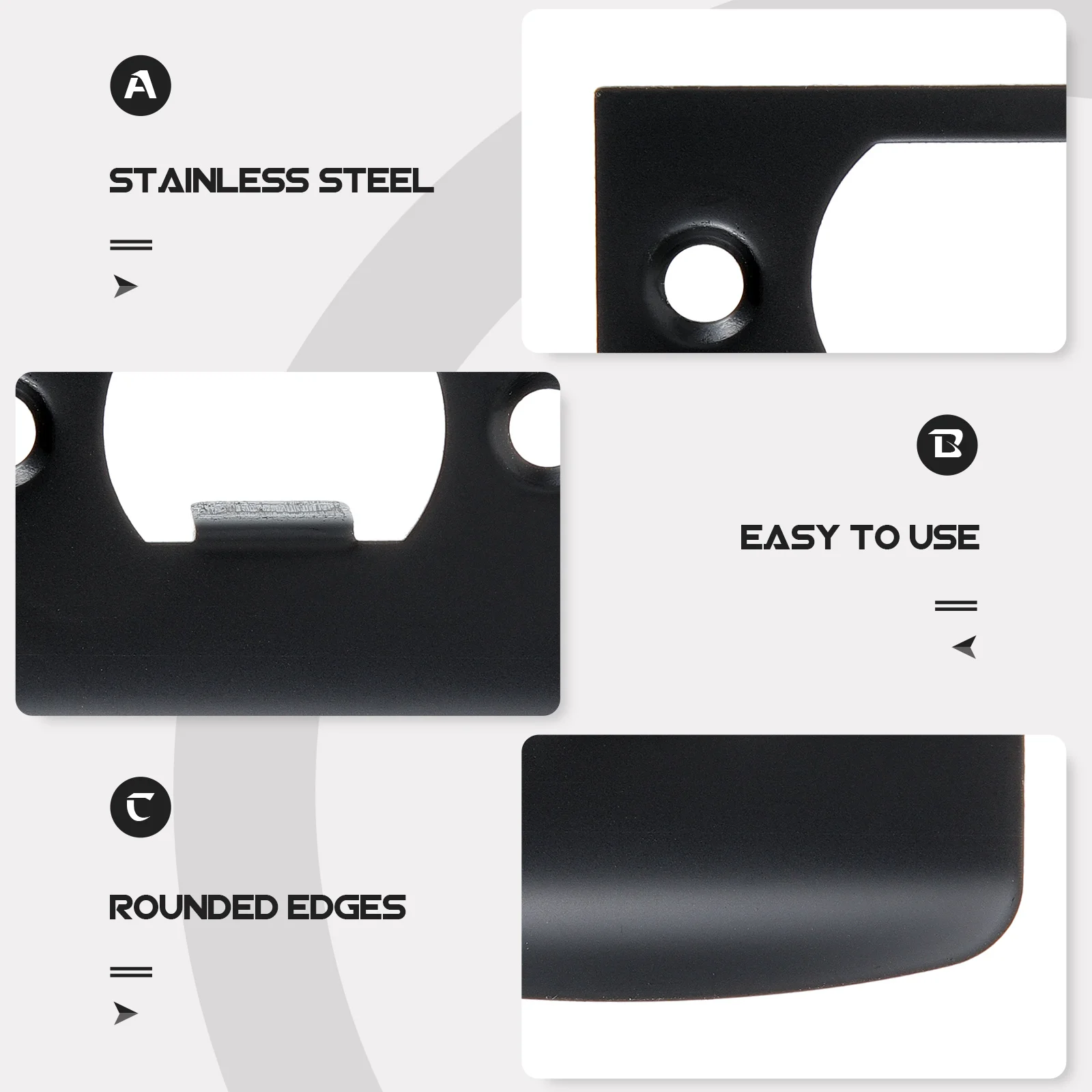 

4pcs Door Strike Plate Stainless Steel For Lock Alignment Security Reinforcement Deadbolt Installation Kit Front Door Plate