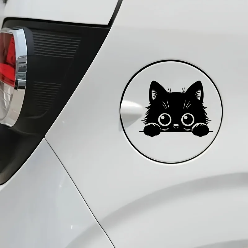 "5 pçs gato preto peek capacete adesivo conjunto decalque de vinil para carro caminhão motocicleta portátil caneca janela parede pára-choques acessóri