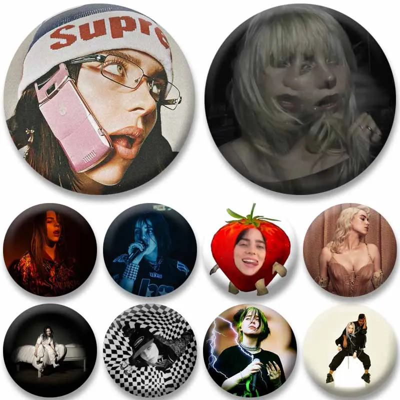 

Happier Than Ever Album Cover Soft Button Pins Custom Pop Singer Biillie Eilish Brooch Lapel Badge Fans Cillection Jewelry Gifts
