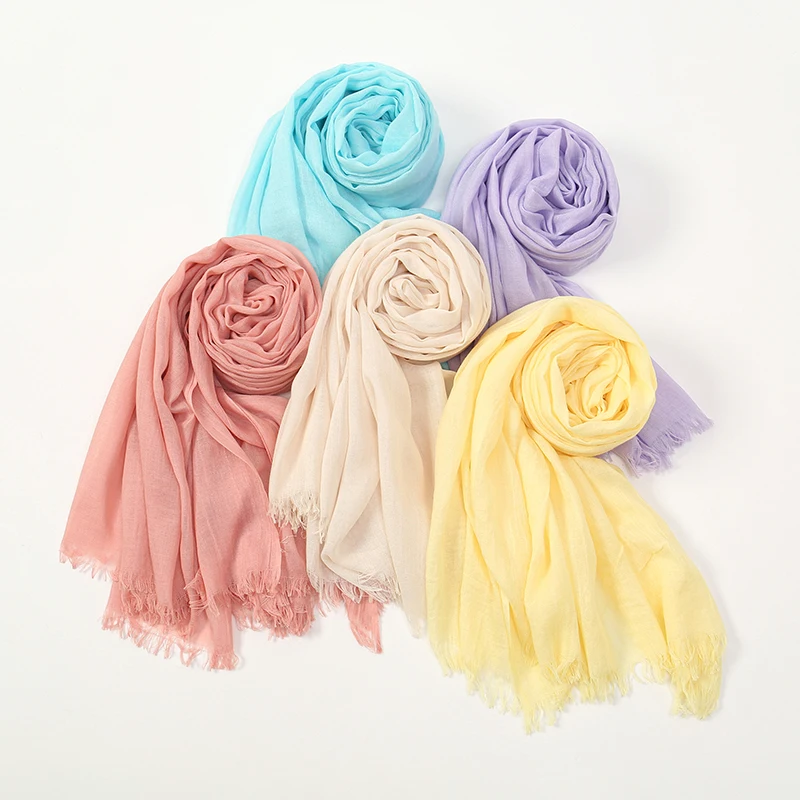 

Large Size Cotton Feeling Scarf Women Plain Foulard Femme Luxury Hijab Long Bandana Evening Party Dress Shawls and Wraps 2025