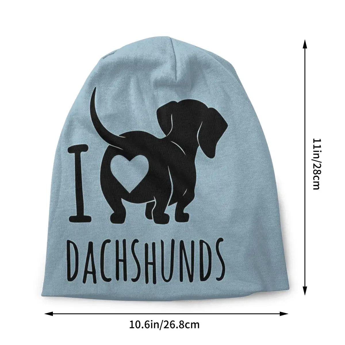 Thin Bonnet Hats Dachshund Sausage Dog Men Women's Love Cap Street Skullies Beanies Caps