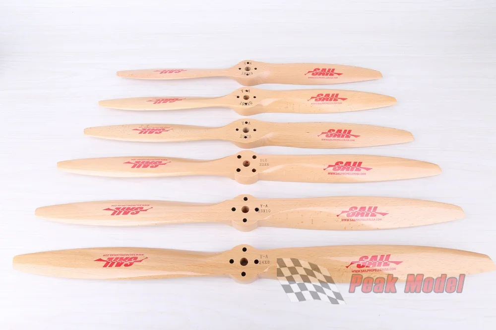 DLE SAIL Specific German Beech Wooden CW Propeller Paddle (with Mounting Holes) For DLE Engine