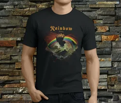 Nowy tęczowy Rising Album Dio Zozo zespół rockowy męski czarny T-Shirt rozmiar S-3XL