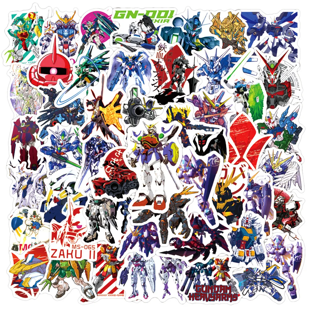 10/50PCS GUNDAM Anime Doodle Adesivi Decorazione Notebook Telefono Chitarra Skateboard Adesivo Impermeabile Casco Tazza Classici Giocattoli Per Bambini