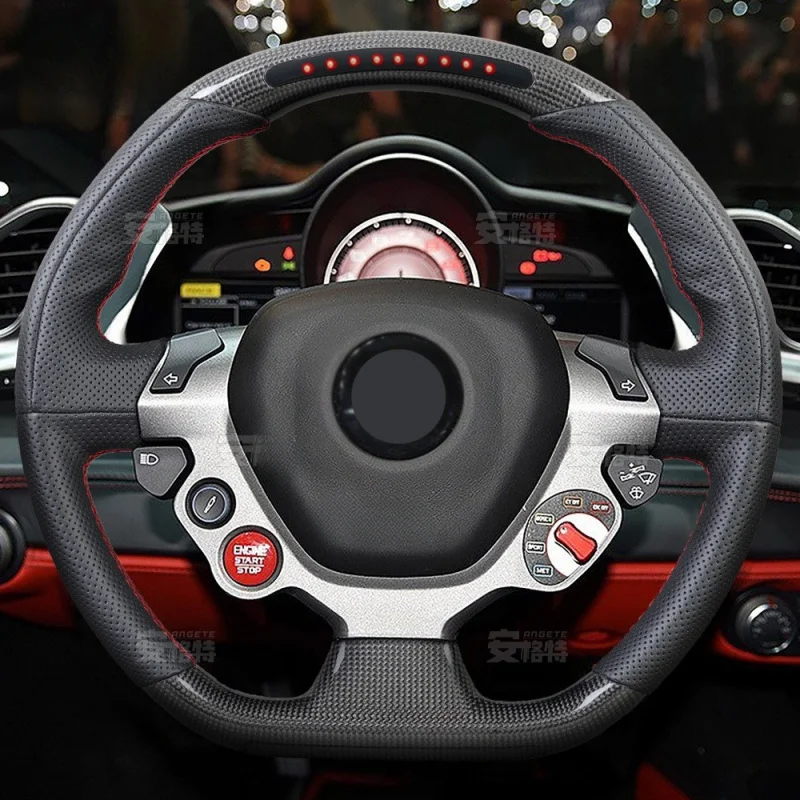

For Ferrari Carbon Fiber LED Multi-Function Steering Wheel (Custom Modified Part)